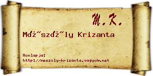 Mészöly Krizanta névjegykártya
